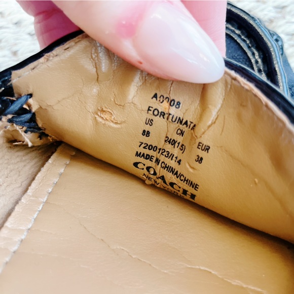 Coach New York Black Signature Print Fortunata Loafer Shoes Women SZ 8B - Picture 10 of 11